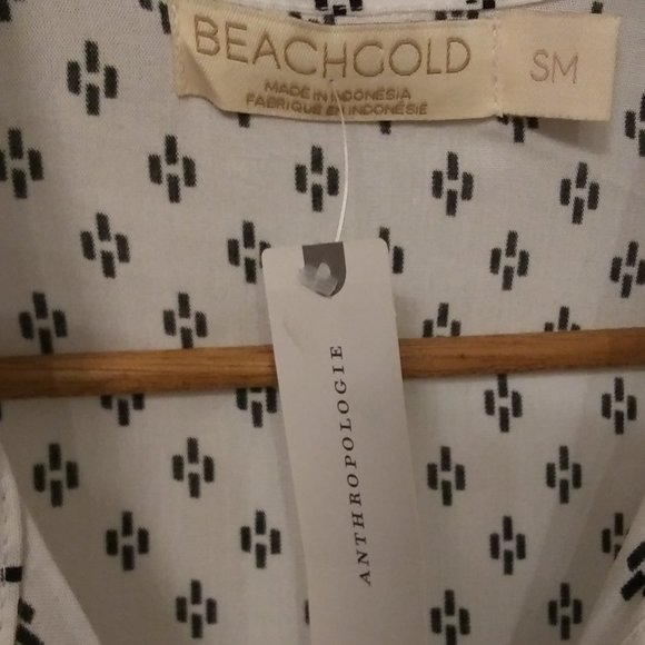 NWT Anthropologie BeachGold Button Down w/ Tie Blouse - Picture 3 of 10